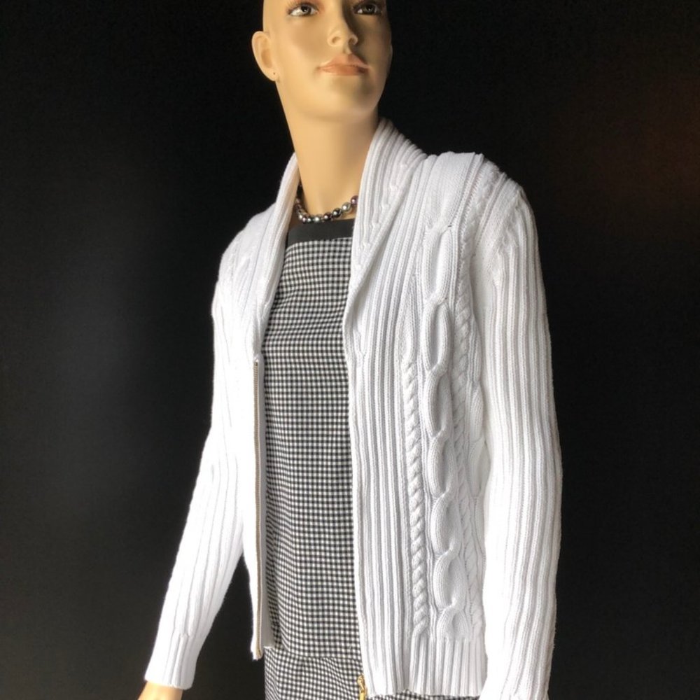 Chaps Long Sleeve Zippered Cardigan